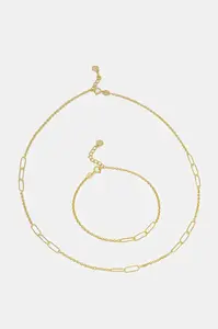 Náhrdelník a náramek vyrobený ze stříbra pozlaceného zlatem Answear.LAB