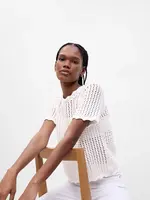 GAP Crochet Sweater Short Sleeve - Women