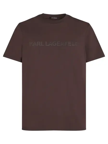 Karl Lagerfeld Tričko  tmavohnedá / sivá / biela