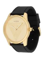 GUESS Analógové hodinky  zlatá / čierna