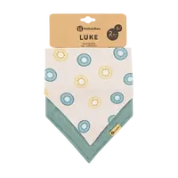 PETITE&MARS Bryndák bandana Luke Beige Kiwis&Misty Green 3m+, 2 ks