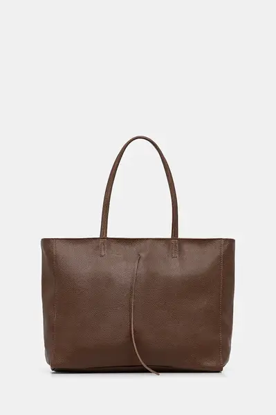 Kožená kabelka Answear Lab vínová barva