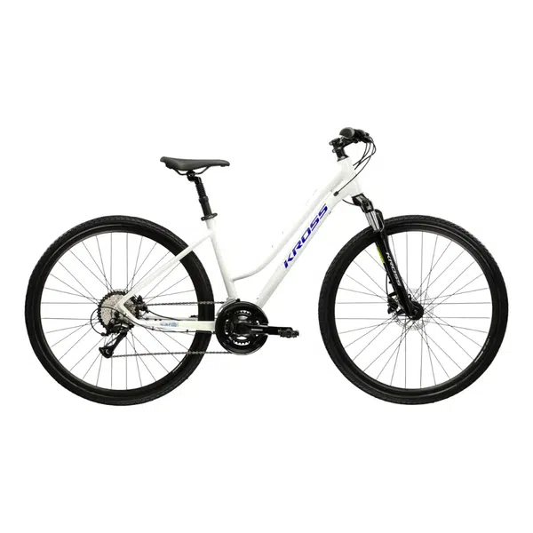 Dámské crossové kolo Kross Evado 4.0 28" Gen 007 L (19", 168-180 cm) šedá / námořnická modrá / lesk
