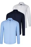 TRIPLE SET G726 DEWBERRY SHIRT-WHITE-NAVY BLUE-BLUE