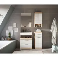 MID.YOU KOUPELNA Sonoma dub, vysoce lesklá bílá