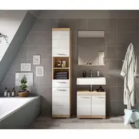 MID.YOU KOUPELNA Sonoma dub, vysoce lesklá bílá