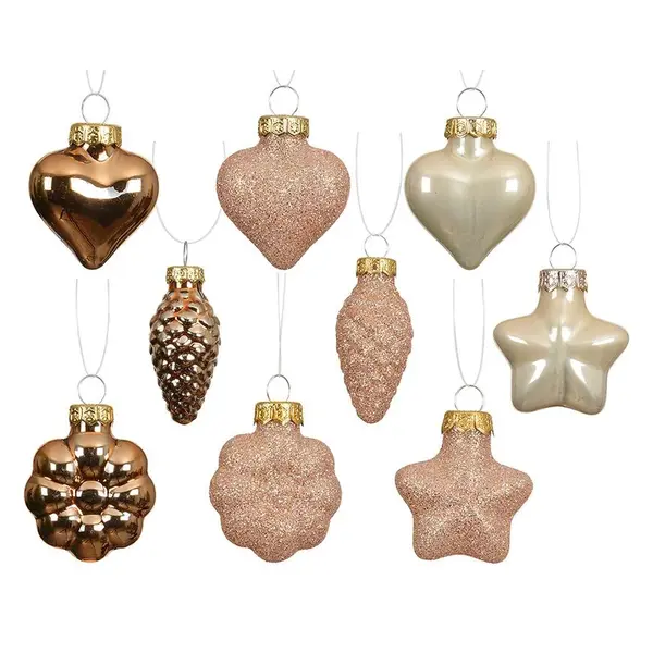 Vianočné sklenené gule 12 ks mix perleťové 9015068