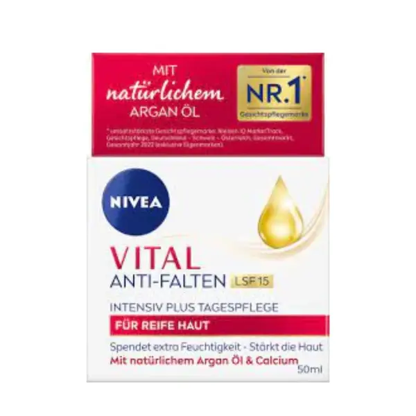 Nivea Vital denní krém proti vráskám Argánový olej a kalcium s SPF 15, 50ml