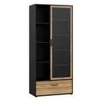 Vitrína Mokkaro čierna/dub catania