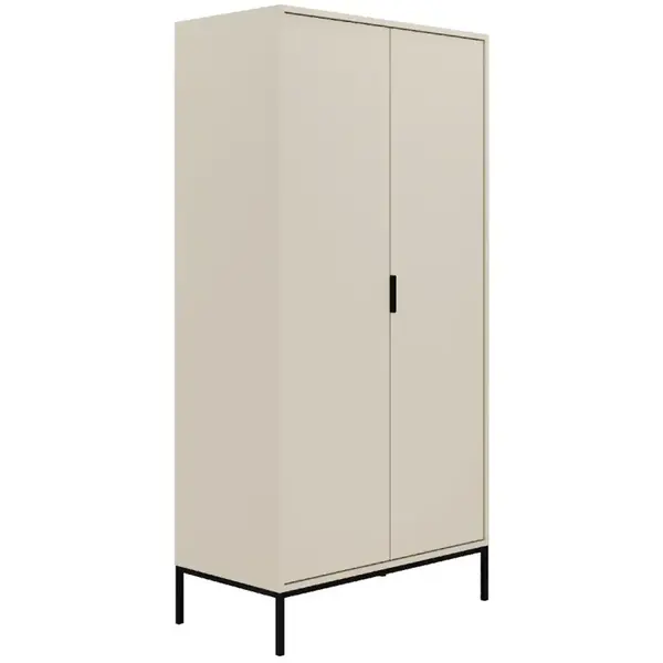 Skriňa Austin 100 cm – kašmír/čierna, dvojdverová