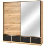 Skriňa 2d4s Beta so zrkadlom 63 dub Mauvella/Čierna