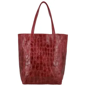 Dámská kožená kabelka na rameno tmavě červená - Delami Vera Pelle Rista