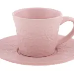 Šálek s podšálkem 180 ml, růžový květinový
