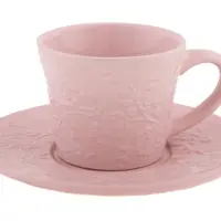 Šálek s podšálkem 180 ml, růžový květinový