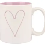 Hrnek Srdce 600 ml, bílá/růžová