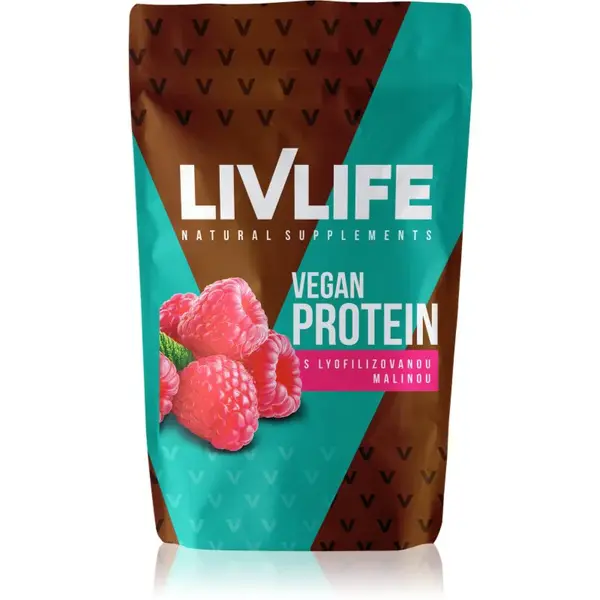 LivLife Vegan Protein rastlinný proteín príchuť Raspberry 490 g