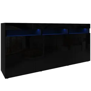 Komoda Izumi 175 BL černá mat/lesk