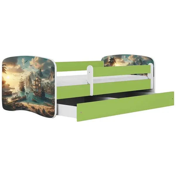 Dětská postel Babydreams+SZ+M zelená 80x180 Loď