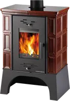 Haas+Sohn Kachlová kamna EBOLI, hnědá, podstavec černý