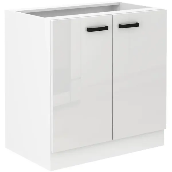 Kuchyňská skříňka MIA bílý lesk/bílá 80d 2f bb