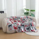 Vianočná mikroplyšová deka MERRY CHRISTMAS DEER sivá Rozmer: 200 x 220 cm