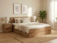 Postel SOFIA 160 x 200 cm, dub artisan Rošt: S laťkovým roštem, Matrace: Matrace Deluxe 10 cm