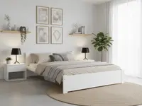 Posteľ IKAROS 160 x 200 cm, biela Rošt: S latkovým roštom, Matrac: Matrac COCO MAXI 20 cm