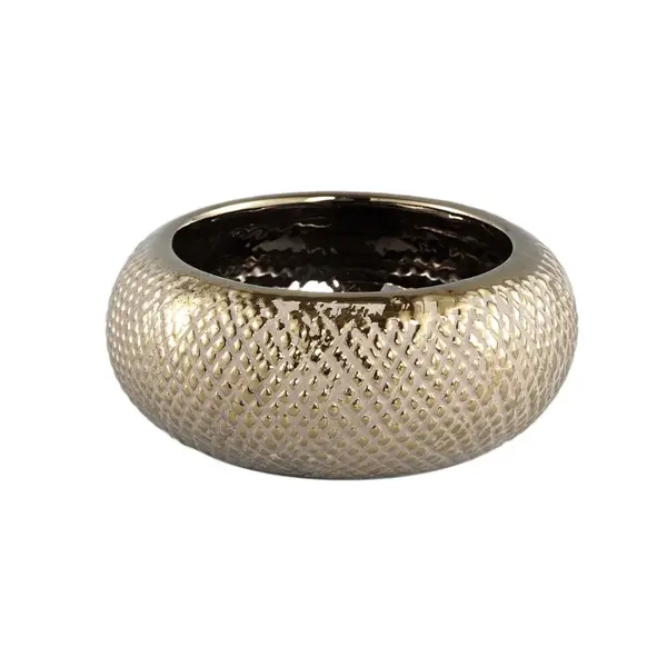 Zlatý keramický květináč HELLY GOLD Velikost: S