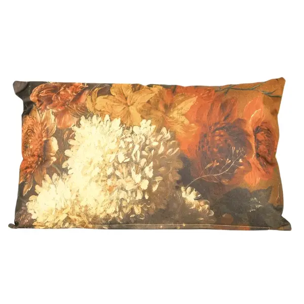 Venkovní polštář s květy ANNAS 30x50 cm, oranžový