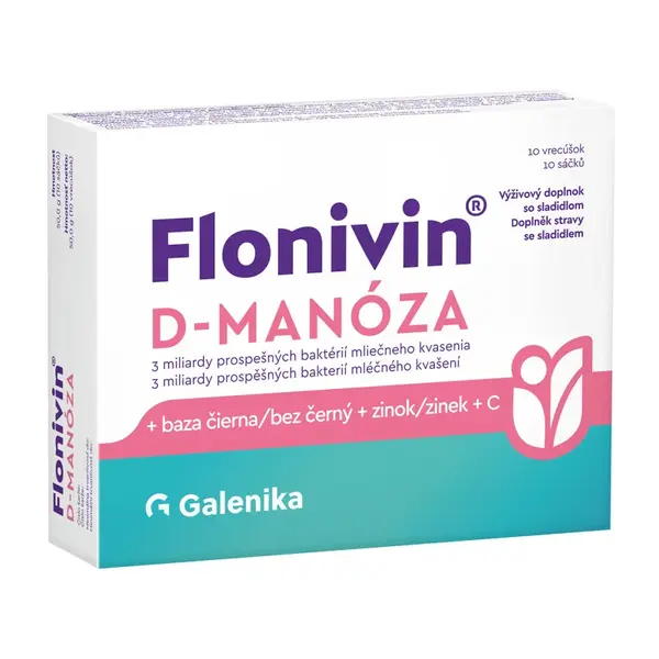 Flonivin D-MANÓZA + bez černý + zinek + vit. C 10 sáčků