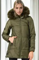 Z9668 DEWBERRY WOMEN'S COAT-KHAKI