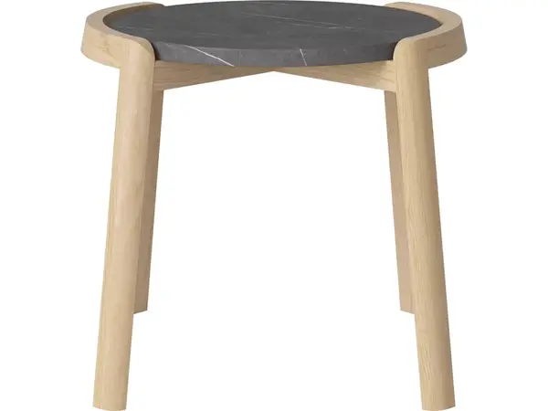 Konferenční stolek Mix Ø46 cm, více variant - Bolia Varianta: Pietra Grey marble | White pigmented oiled oak, Solid | v. 42 cm