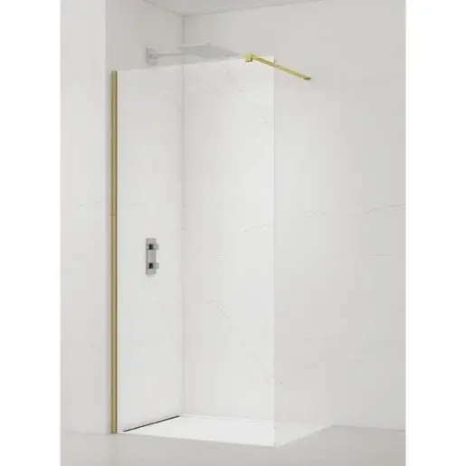 Sprchová zástena Walk-in 80 cm SAT vo farbe profilu zlatá lesk SATBWI80PRZ