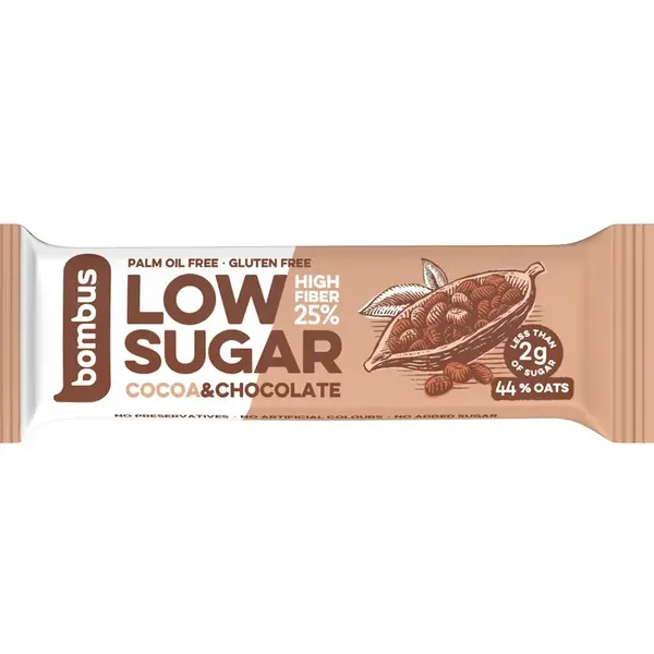 Bombus Low Sugar Cocoa & chocolate tyčinka 40 g