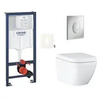Závesný wc set do ľahkých stien / predstenová montáž GROHE Euro Ceramic SIKOGRSEUSAP00
