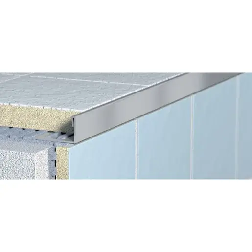 Lišta ukončovací "L" Havos lesk, nerez, dĺžka 300 cm, výška hrany 8 mm, NRZ8300