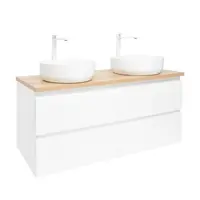 Kúpeľňová skrinka s umývadlom SAT B-Way 119x50x45 cm biely lesk BWAY2120WDOAKU2B