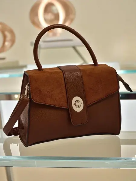 Resti Camelia Eco-Leather and Suede Handbag