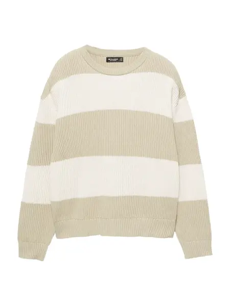 Pull&Bear Sveter  farba ťavej srsti / biela