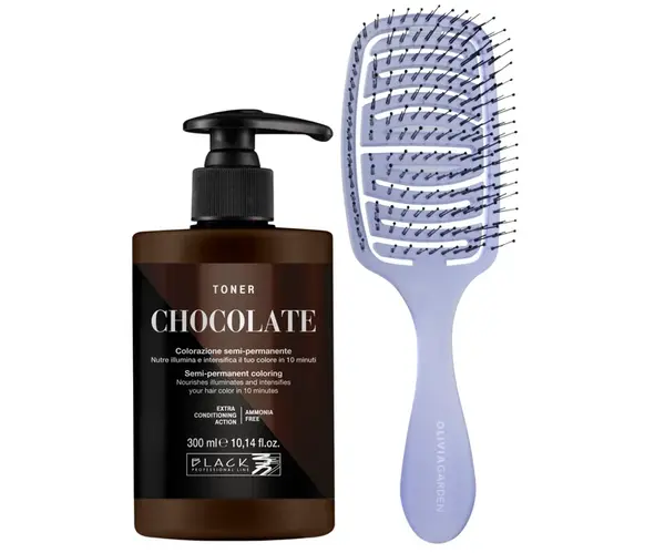 Barevný toner na vlasy Black Professional Crazy Toner - Chocolate (čokoládový) + kartáč zdarma + dárek zdarma