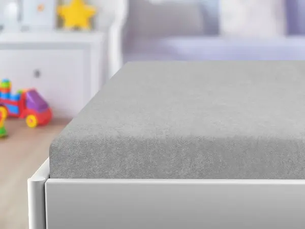 Froté prostěradlo do dětské postýlky světle šedé 60x120 cm