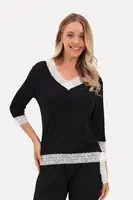 Dámské bambusové pyžamo ROZALIE XL Černá