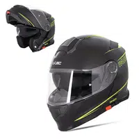 Výklopná přilba W-TEC Venero Glossy Black-Neon Yellow S (55-56)