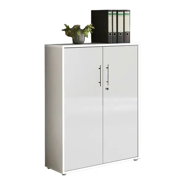 MID.YOU SKŘÍŇ NA ŠANONY, bílá, vysoce lesklá bílá, 84,4/113,6/33 cm