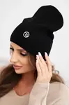 Kesi Dámská čepice z modalu a viskózy s ozdobným knoflíkem černá