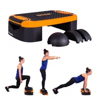 Multifunkční aerobic step inSPORTline Multifun černo-oranžová