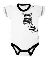 Baby Nellys Body krátký rukáv  Zebra - bílé