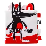 BocioLand Měkká, šustící, kontrastní knížka - Vlk