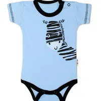 Baby Nellys Body krátký rukáv  Zebra - modré