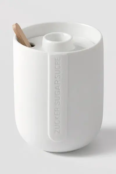 Cukřenka se lžičkou Raeder Cozy Time 7 x 9,5 cm bílá barva